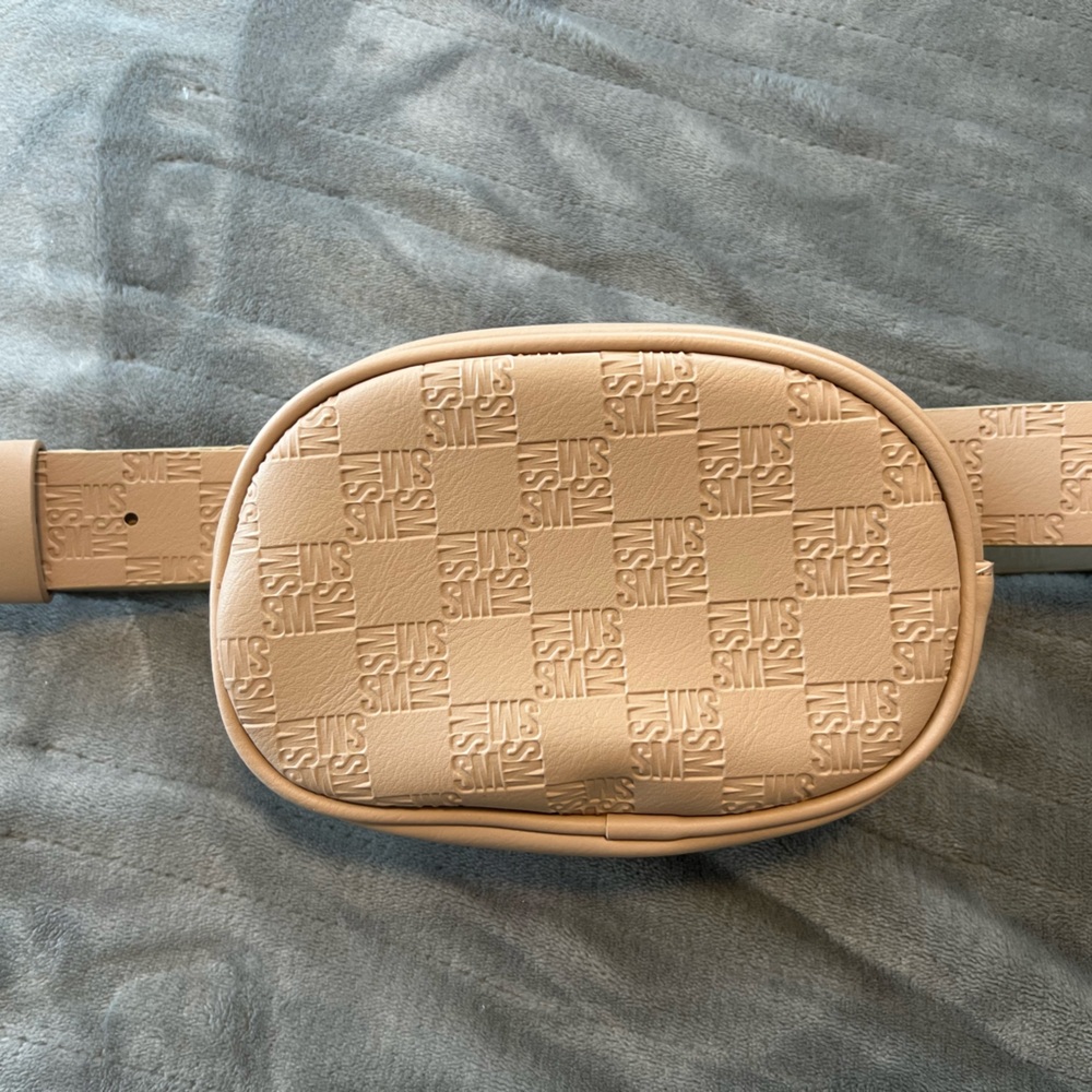 Tan Embossed Belt Bag
